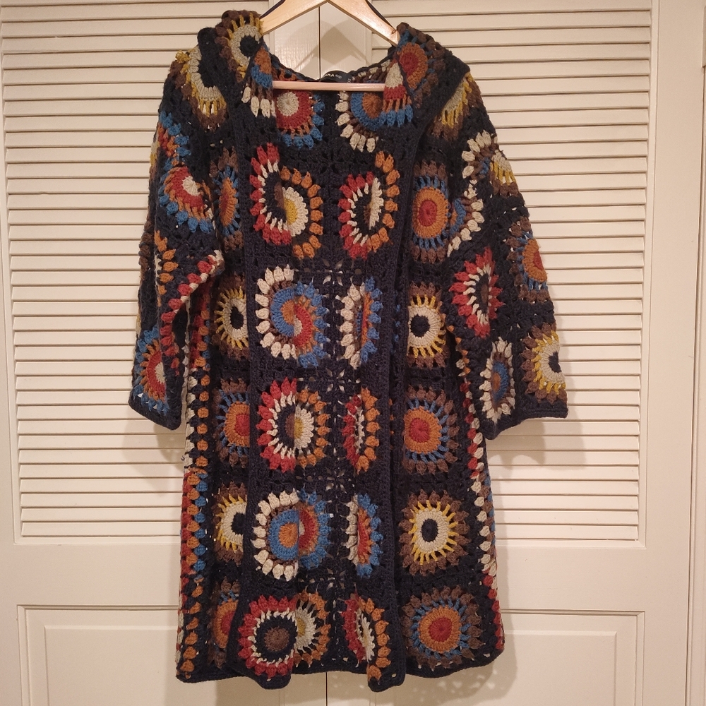 Zara limited edition ethnic embroidered long coat